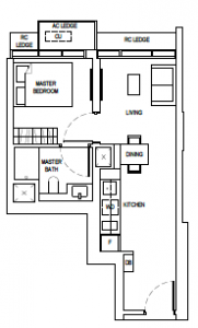 one-bernam-floor-plan-1-bedroom-a1-singapore