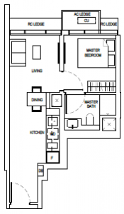 one-bernam-floor-plan-1-bedroom-a2-singapore