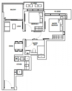 one-bernam-floor-plan-2-bedroom-b1-singapore