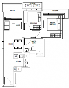 one-bernam-floor-plan-2-bedroom-b2-singapore