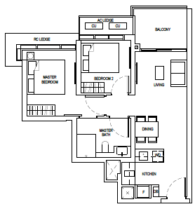 one-bernam-floor-plan-2-bedroom-b3-singapore