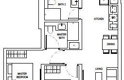 one-bernam-floor-plan-2-bedroom+study-bs1-singapore