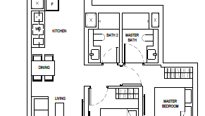 one-bernam-floor-plan-2-bedroom+study-bs2-singapore