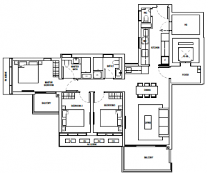 one-bernam-floor-plan-3-bedroom-c1-singapore